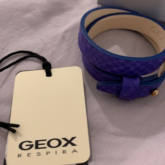 GEOX python print cow leather wrap bracelet: indigo: new with tags - Picture 3 of 5